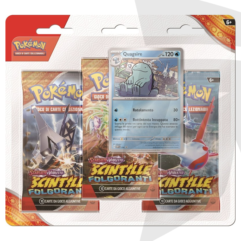 Blister da 3 bustine + Carta Promo Quagsire - Scarlatto e Violetto - Scintille Folgoranti - ITA