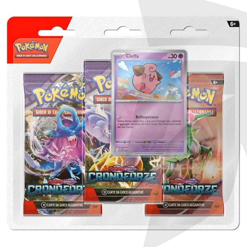 Blister da 3 bustine + Carta Promo Cleffa - Scarlatto e Violetto - Cronoforze - ITA