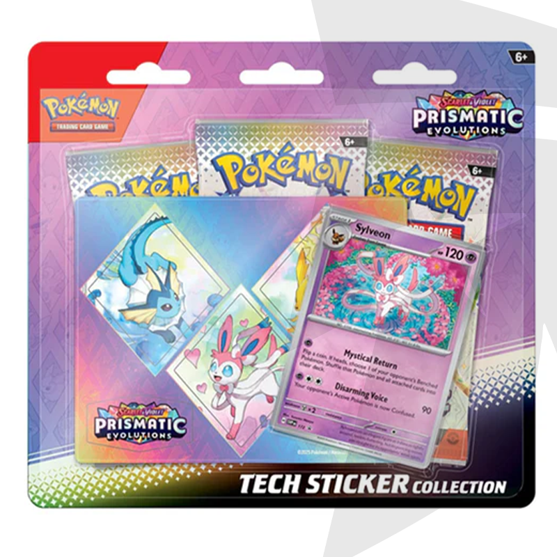 Blister da 3 bustine con Adesivo + Carta Promo Sylveon - Scarlatto e Violetto - Evoluzioni Prismatiche - ITA