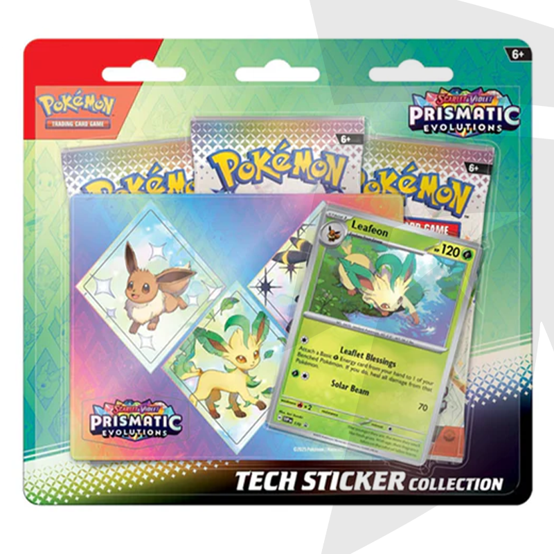 Blister da 3 bustine con Adesivo + Carta Promo Leafeon - Scarlatto e Violetto - Evoluzioni Prismatiche - ITA
