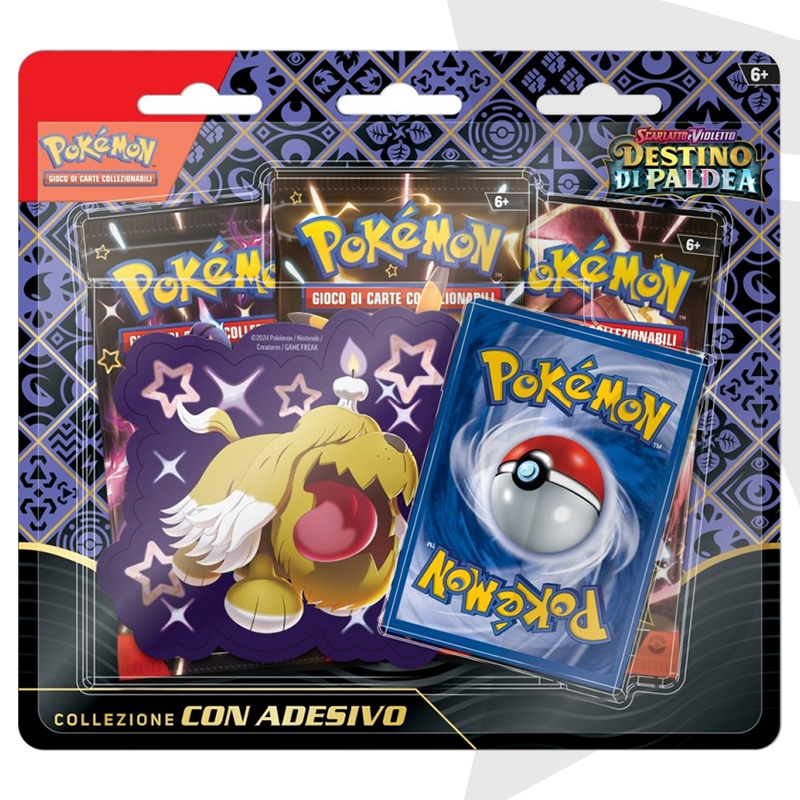 Blister da 3 bustine + Adesivo di Greavard - Scarlatto e Violetto - Destino di Paldea - ITA