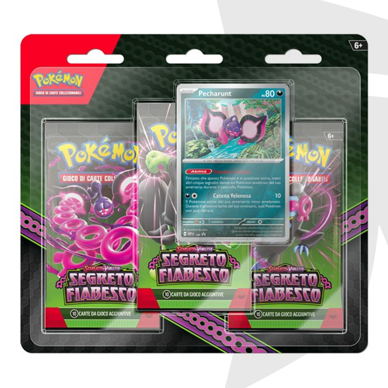 Blister da 3 bustine + Carta Promo Pecharunt - Scarlatto e Violetto - Segreto Fiabesco - ITA