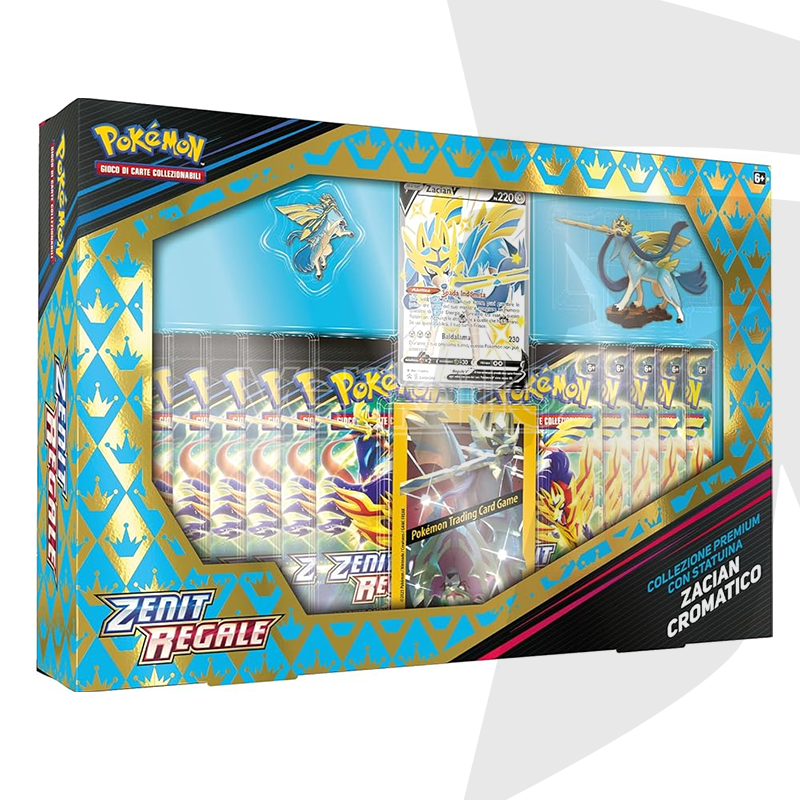 Collezione Premium con Statuina Zacian Cromatico - Spada e Scudo Zenit Regale - ITA