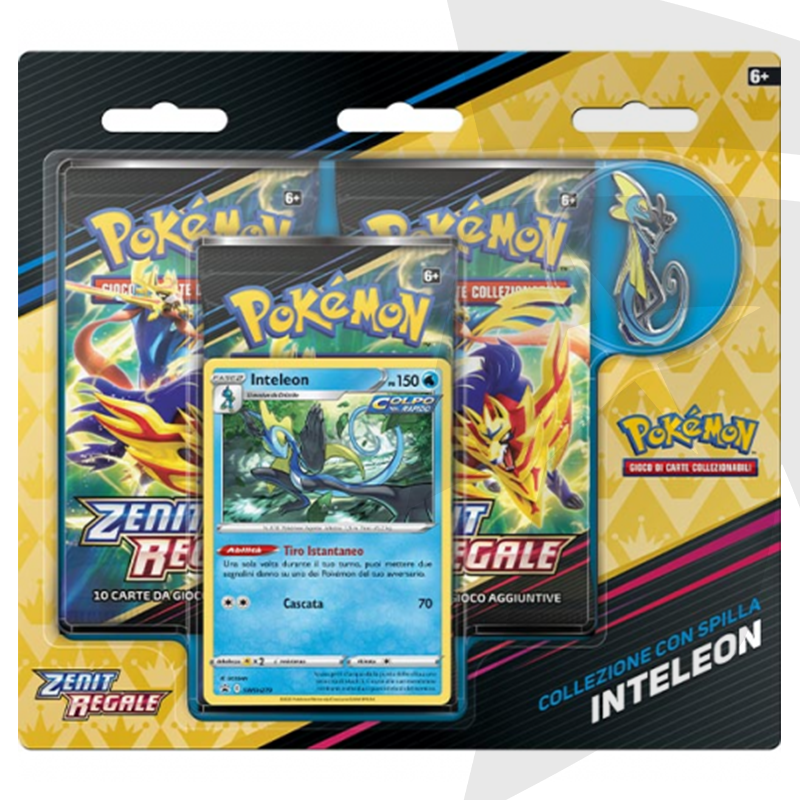 Blister da 3 bustine + Spilla Inteleon - Spada e Scudo Zenit Regale - ITA